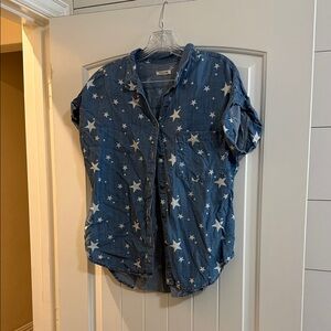 Sneak Peek Blue Star Button Down Shirt